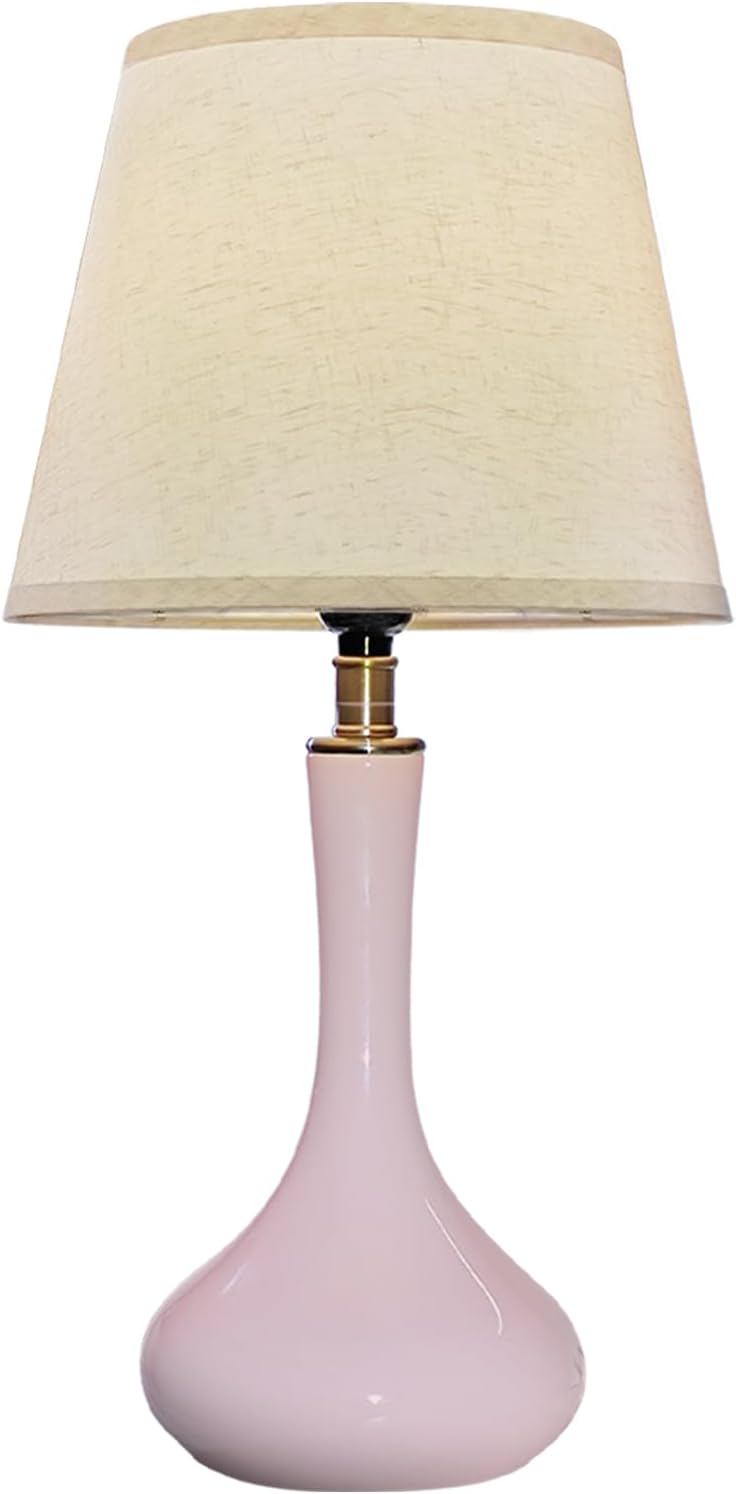 Modern Ceramic Table Lamp for Bedroom Bedside Living Room, Stylish Nightstand Lamp for Office Side Table Entryway, Includes LED Bulb
