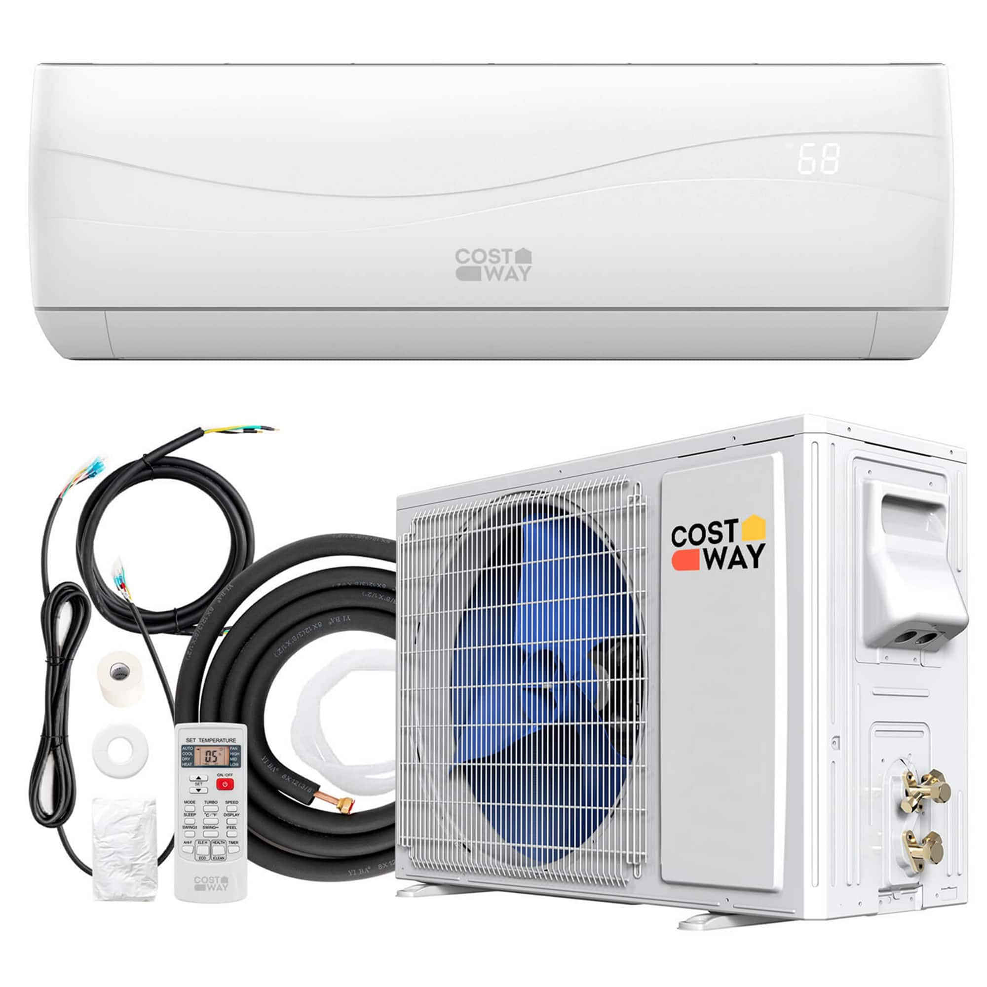 Costway - 18000 BTU Mini Split Air Conditioner & Heater 19 SEER2 1250 Sq. Ft Coverage - White