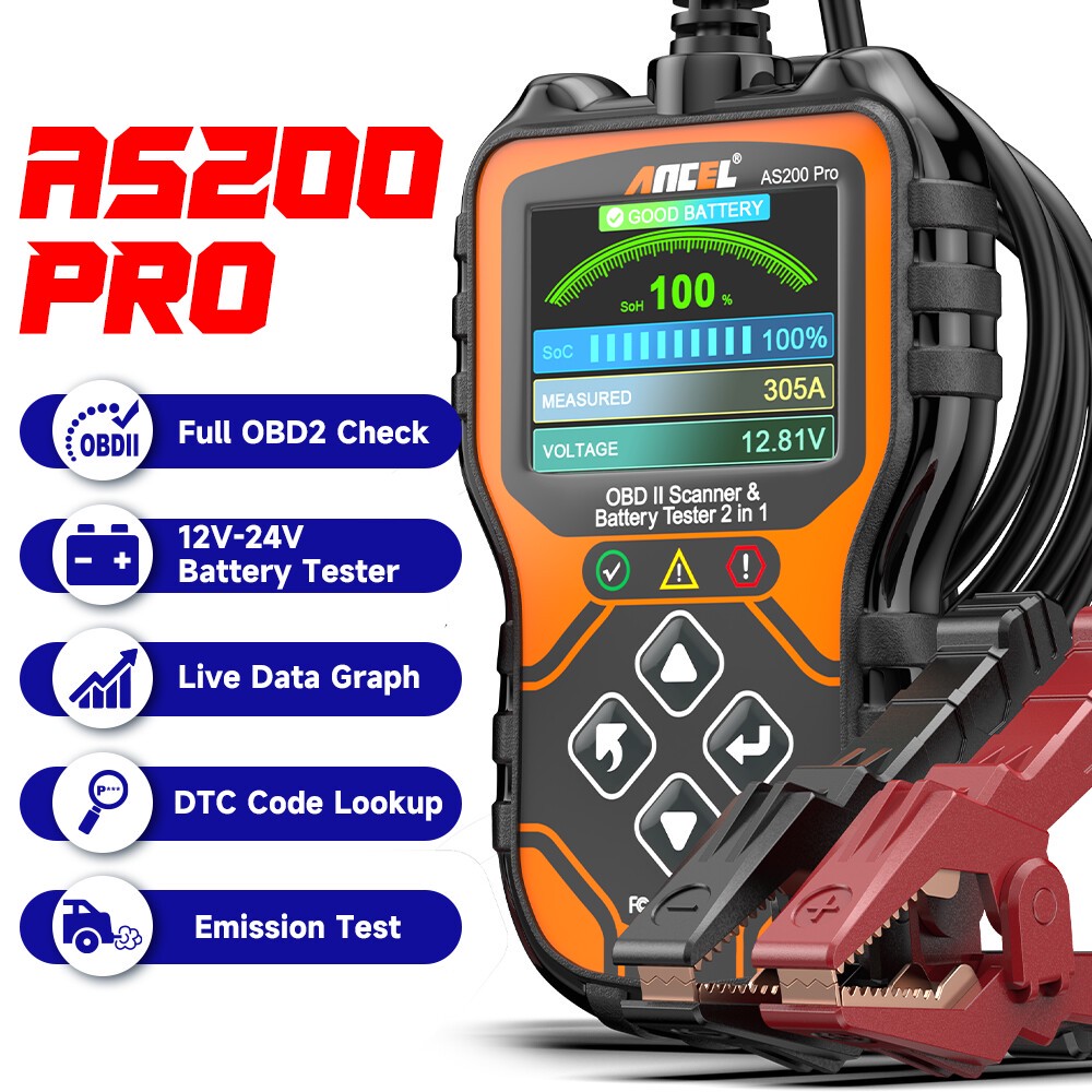 ANCEL AS200 PRO OBD2 Scanner Code Reader OBD II Check Engine Car Diagnostic Tool
