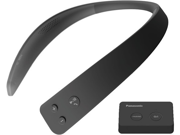 (NEW) Panasonic WN10 Wireless Wearable Neck Speaker - Built-in Microphone for Hands-Free Calling, Splashproof with IPX4