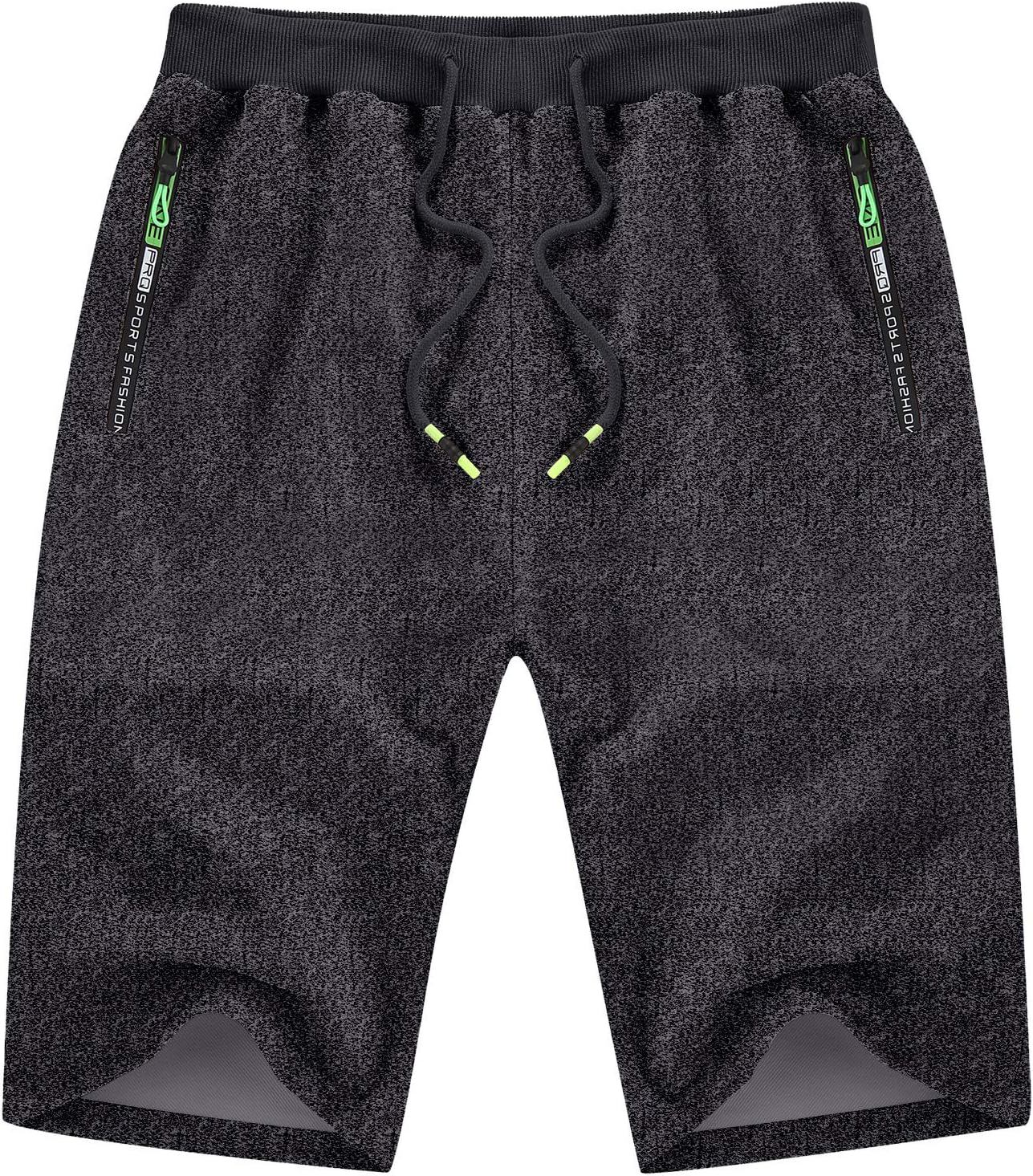 YTD Men's Shorts Casual Classic Fit Drawstring Summer Beach Shorts with Elastic Waist and Pockets