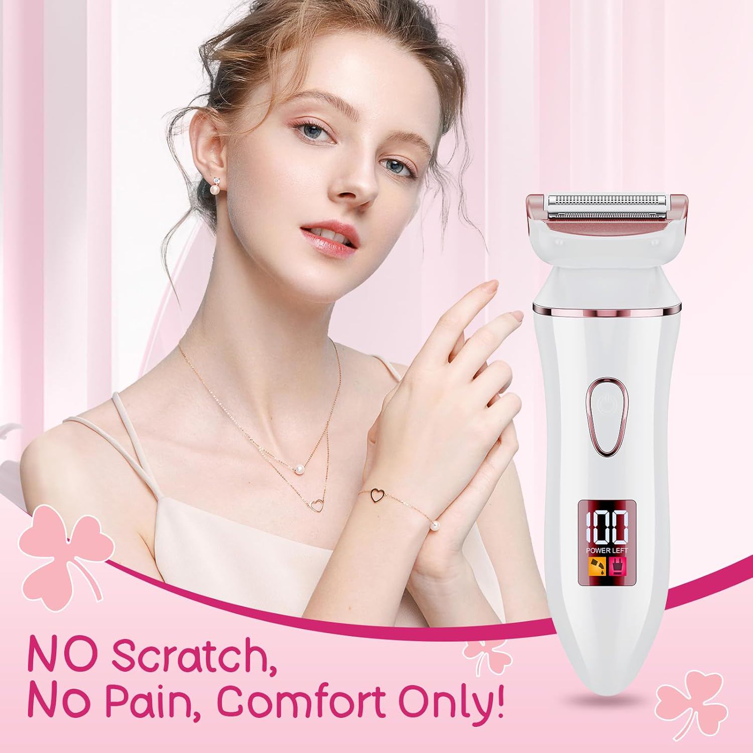 Electric Shaver for Women, Gifts for Women, Electric Razor for Womens, Rechargeable Wet Dry Lady Hair Remover,IPX7 Waterproof,Shaver for Legs (Rose Gold)