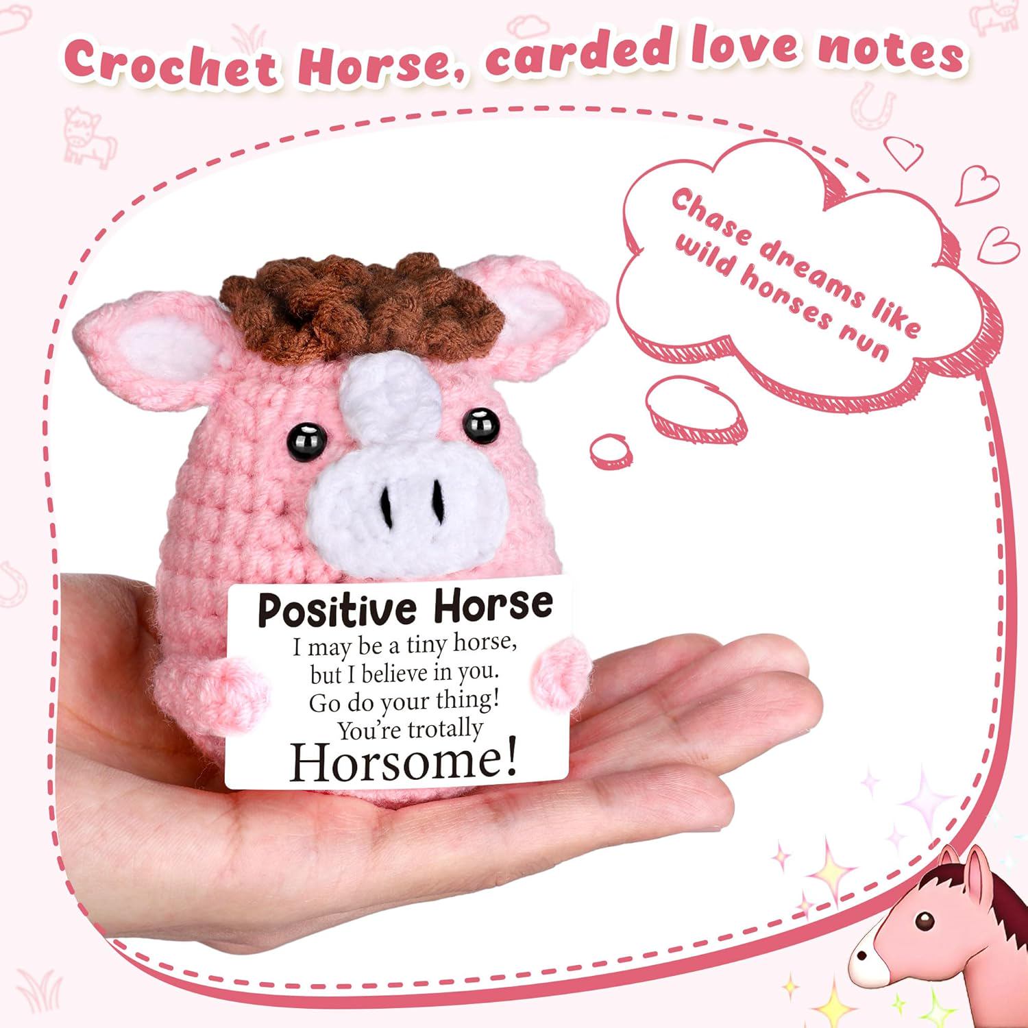 Mini Horse Gifts for Women, Cute Positive Horses Birthday Graduation Gift for Daughter Sister Her Teen Girl Female Friend Horse Lover, Small Inspirational Presents
