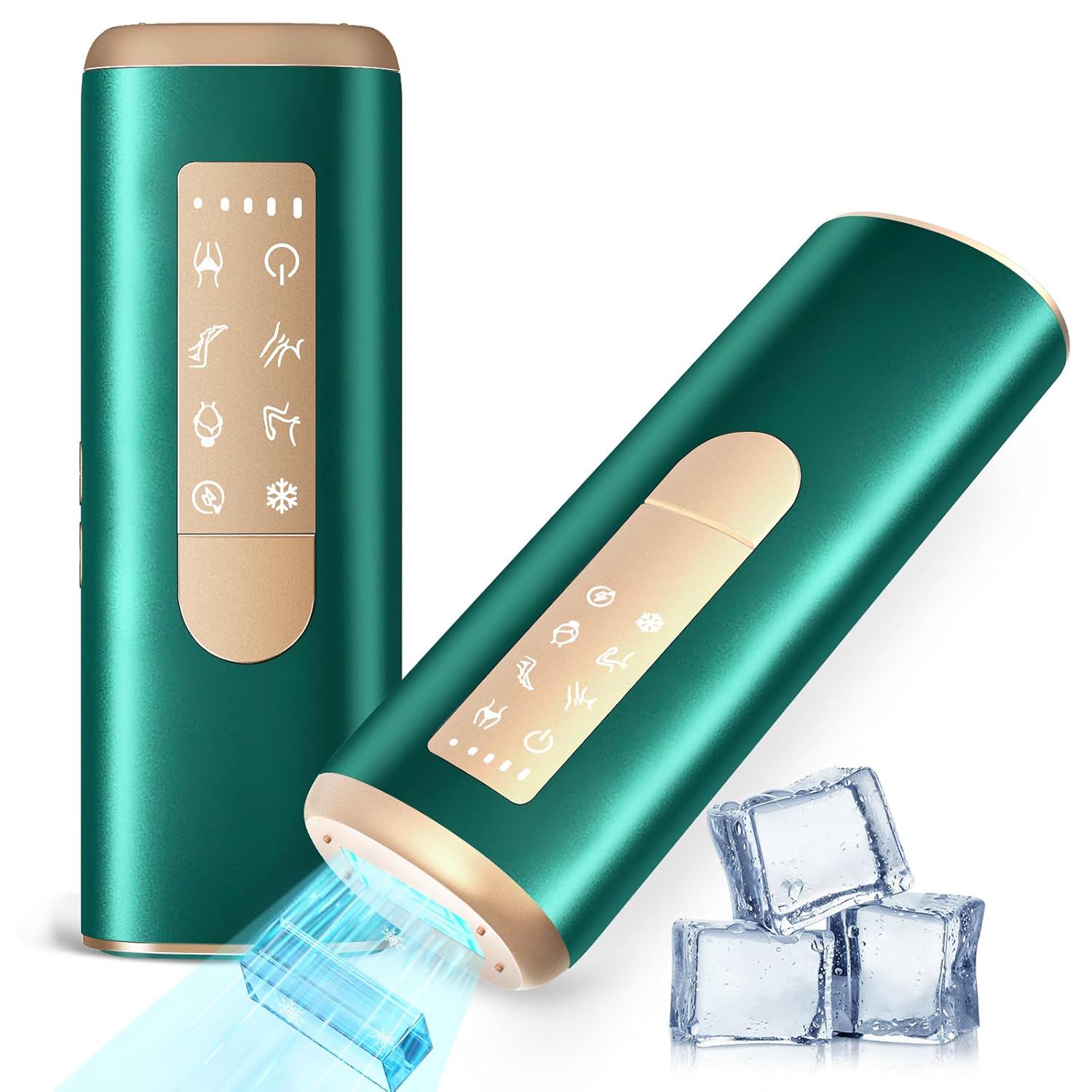 Laser hair removal, Laser hair removal for Women, IPL Laser Hair Removal with Nearly Painless Sapphire Ice-cooling, 20J MAX Energy and 5 Levels & 5 Modes, Visible Results in 3 Weeks Green