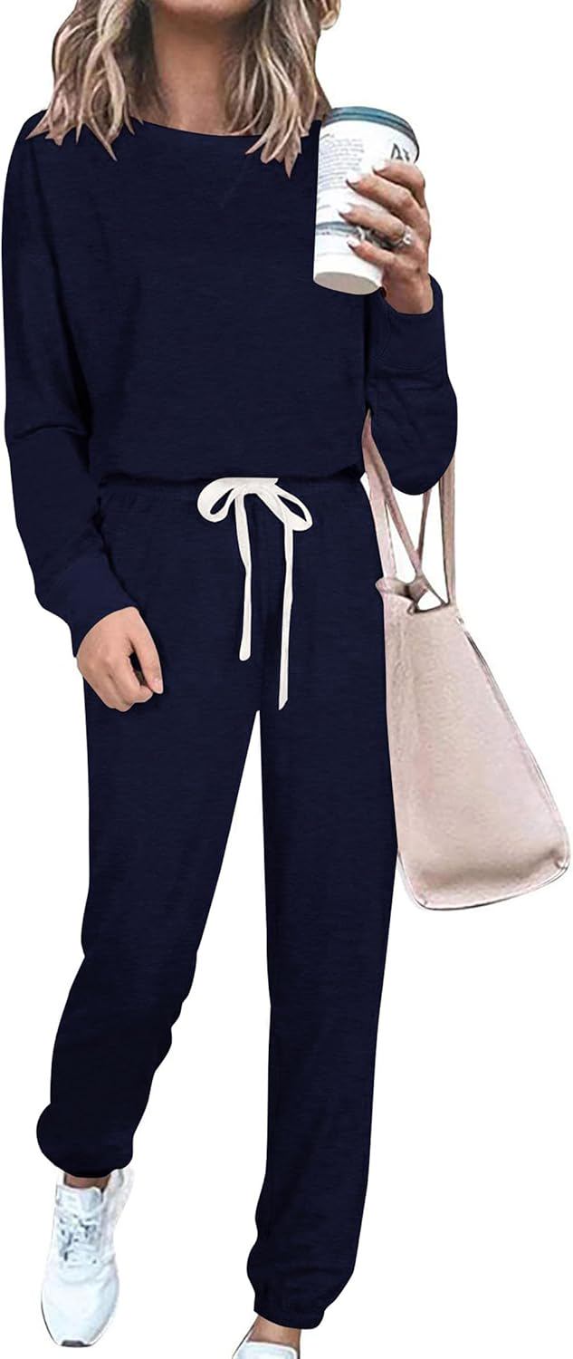 PRETTYGARDEN Women's Tie Dye Two Piece Pajamas Set Casual Long Sleeve Sweatshirt with Long Pants Loungewear